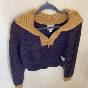 BDG Cropped Half-Zip Knitted Sweater Size Small